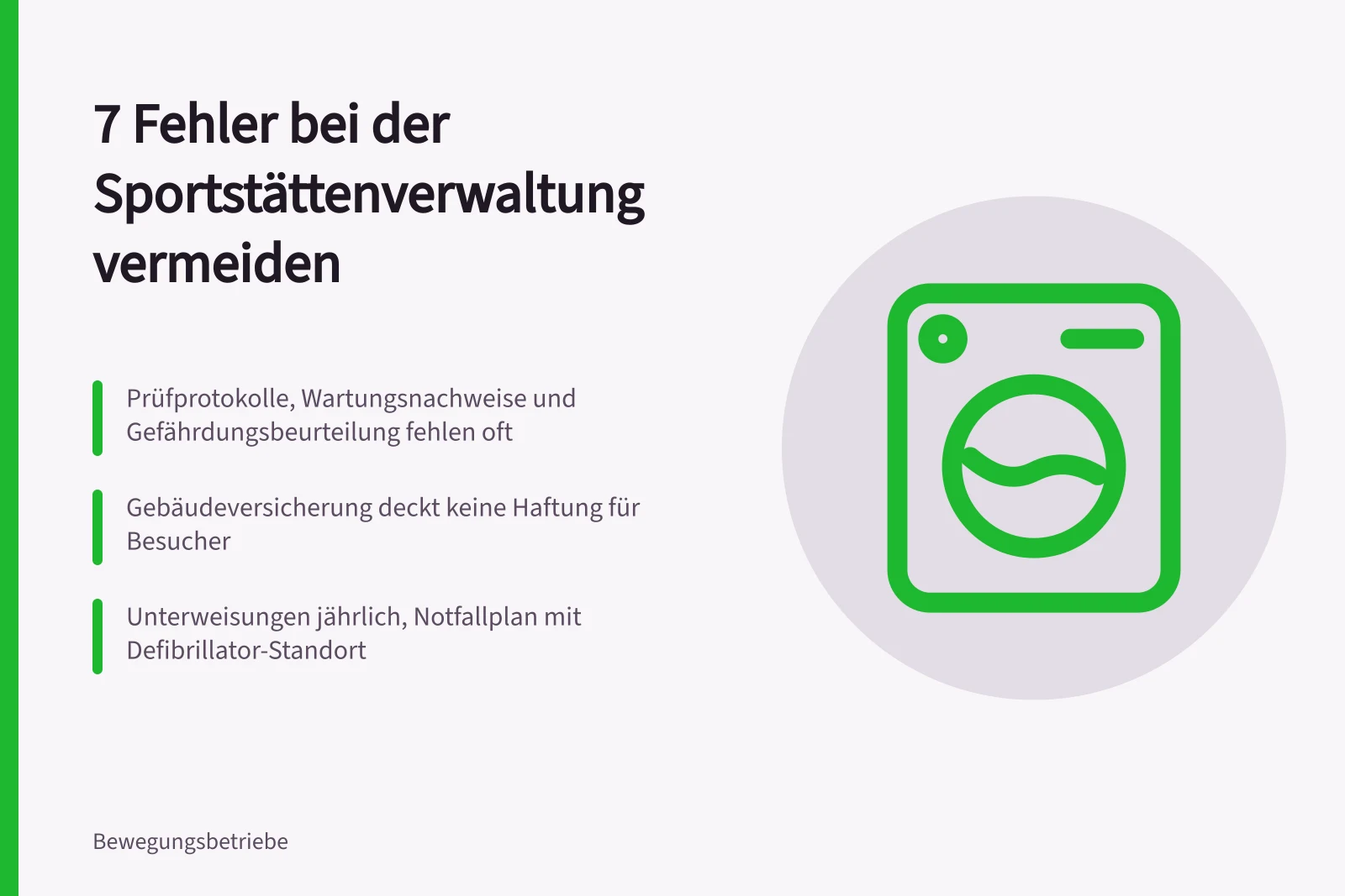 Checkliste zur Sportstättenverwaltung mit Prüffristen, Versicherung und Notfallplan
