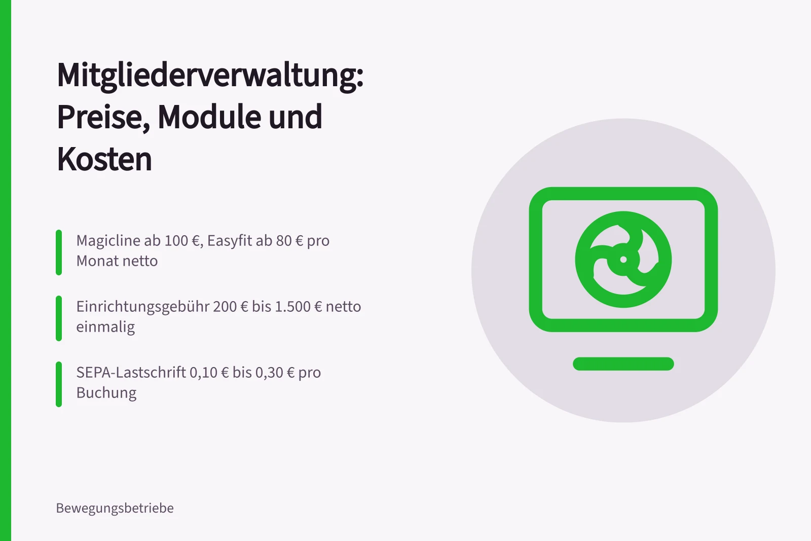 Karte zu Kosten und Preismodellen von Mitgliederverwaltungssoftware